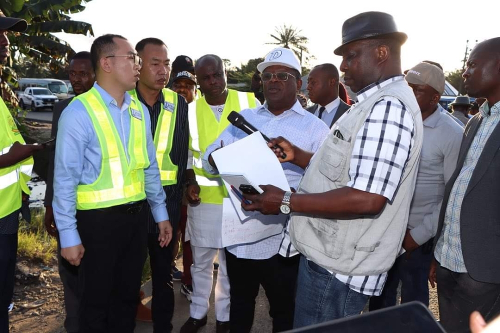 #Renewedhope…. R-L Director Highway South South, Engr C.A Ogbuagu, The Honourable Minister, Federal Ministry of Works, H.E. Sen (Engr) David Nweze Umahi, CON during the inspection of the Dualization of East–West Road, Section IV: Eket–Oron Road in Akwa Ibom State on the 20th September, 2023