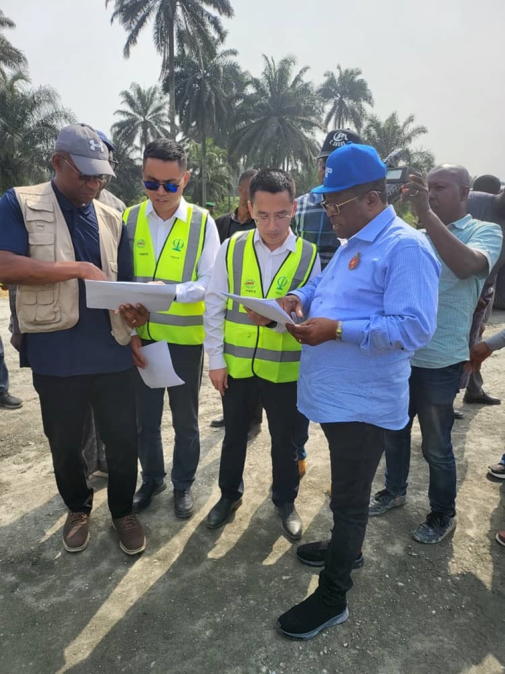 Works Minister, His Excellency Sen. Engr Nweze David Umahi arriving in Nigeria from Cotonou, Benin Republic where he chaired a Steering Committee on the construction of Lagos- Abidjan Highway Corridor Development Project on 15th December,2023,
